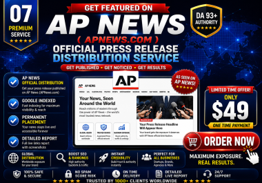 Publish Your Press Release on AP News DA 93,  67M+ Monthly Readers