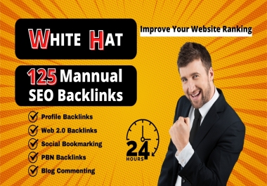 I will Build 125 SEO Backlinks White Hat Manual Link Building Service For Google Top Ranking