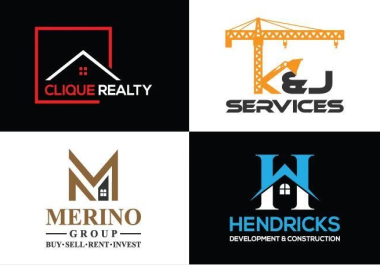 I will design real estate construction property realtor housing logo in 24 hours