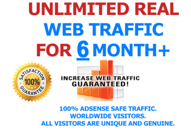 6 MONTH Unlimited Keyword Targeted Real Unique Visitors Traffic to Website