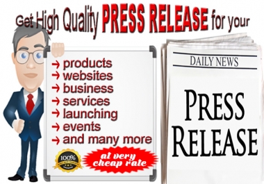 Get High Quality, SEO Optimized Press Release for Brand Awareness, Traffic Visitors, Higher Rankings