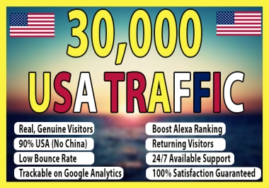You will get 30,000 USA KEYWORD TARGETTED TRAFFIC FOR ONE MONTH
