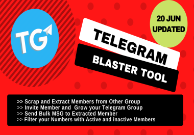 Telegram Blaster Bot- add users from any GR0UP and send message
