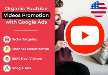I will do organic YouTube video promotion using google ads