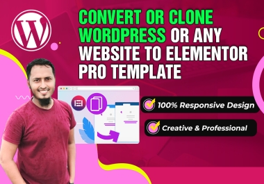 I will convert or clone wordpress or any site to elementor template