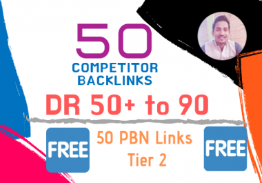50 relevant backlink on DR 50+ sites after analyse your competitor