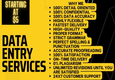 I will do any type of data entry work of your business