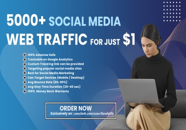 5000+ Web TRAFFIC from Social Media Sites