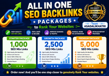 ALL IN ONE SEO Backlinks Packages,  Rank Your Websites