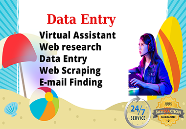I will do Data Entry,  web research and Image typing