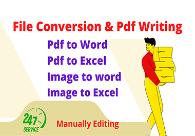 I will do File Conversion,  Copy Paste and PDF Writing