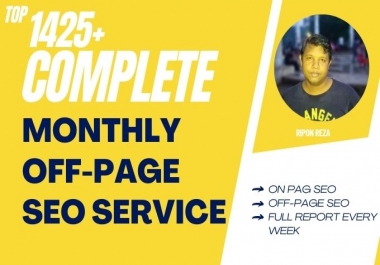 We will Provied Complete Monthly SEO Service for GOOGLE Top Ranking 10 KEYWORDS with 895 Bac