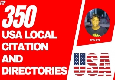I will Create 350 USA local citations or Local Business Listing, Directory submission For Usa Local