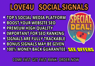 High Quality Premium 5 Platforms 6,010+ Mixed Social Signals Pinterest Tumblr Reddit WEB