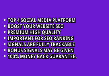 High Quality Premium 4 Platforms 8,000+ Mixed Social Signals Pinterest Web Tumblr Reddit