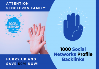 1000 Social Networks Profile Backlinks + Premium Indexer