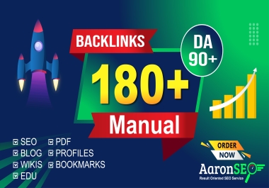 180 +MANUALLY BLOG,  EU,  PDF,  PROFILE,  BOOKMARK,  WIKIS HIGH DA BACKLINKS PR9 DA UPTO 100