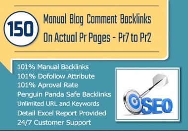 150 MANUAL Dofollow Blog comments Backlinks on High DA Sites