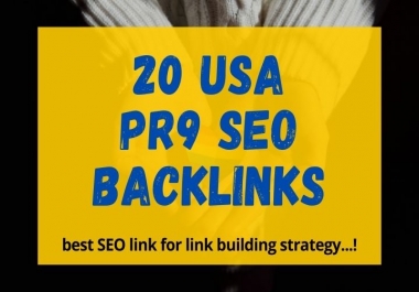 Whit Hat Links,  20 USA PR9 SEO Backlinks for link building stategy
