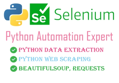 Python,  selenium web scraping,  data extraction