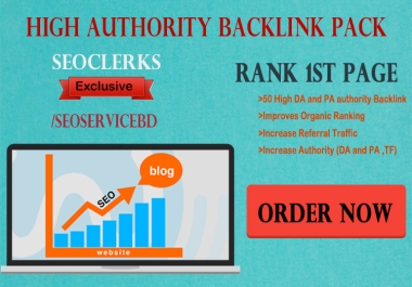 1st Page on google by our 50 High DA PA TF Authority Backlinks