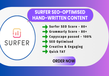 1000 Words Surfer SEO Optimised Engaging Hand Written Content