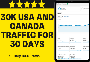30000+ USA and Canada Traffic for 30 Days