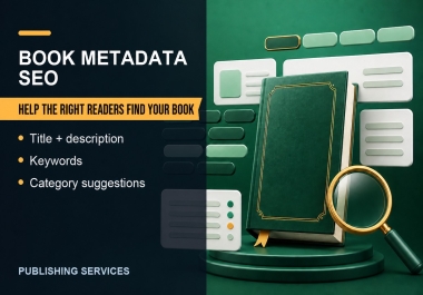 I will optimise your book title description keywords and metadata