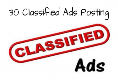 Publish Manually 30 Classified Ads publishing for Build Strong SEO Backlinks