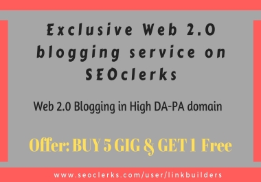 I will make 20 web 2.0 backlinks + 10 Bookmarking On High DA-PA website