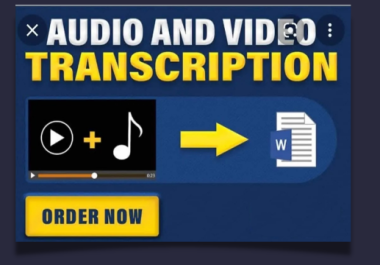 Transcribe Service I Will Transcribe Your 5 Minutes Audio or Video To Text With Great Accuracy 