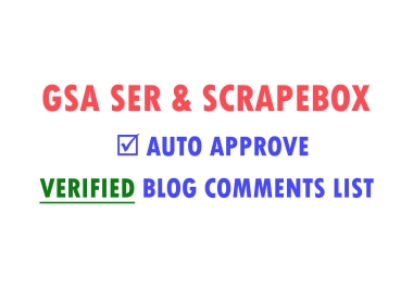 100k+ GSA SER / ScrapeBox Auto Approve & Verified Blog Comment List