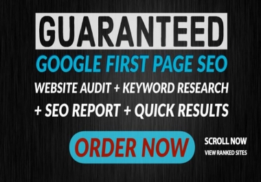 GOOGLE TOP 3 GUARANTEED Google first page off page seo