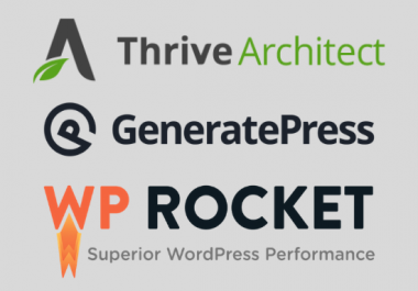 I will install thrive architect,  generatepress theme,  focus blog and wp rocket