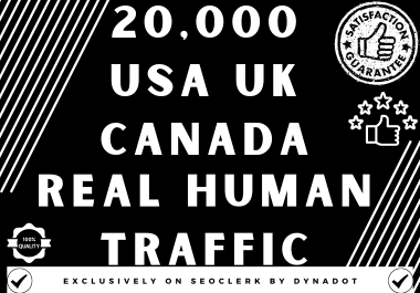 20,000+ Real Human Organic traffic from USA/UK/CANADA