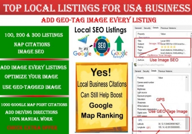 I will do 100 live local listings for USA local business ranking