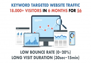 KEYWORD TARGETED Website Traffic with Low Bounce Rate and Long Visit Duration for 6 months