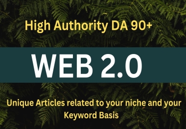 I will Make high da 90 Plus web 2 0 contextual Backlinks with Unique Content