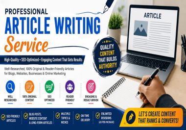 Professional Article Writing Service with High-Quality,  SEO-Optimized Content