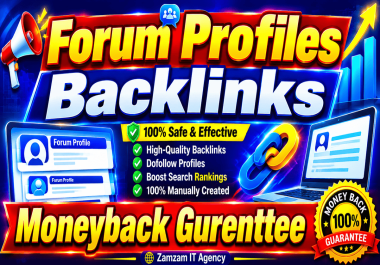 Get Manually done 300 Forum profiles backlinks with 24 hours delivery