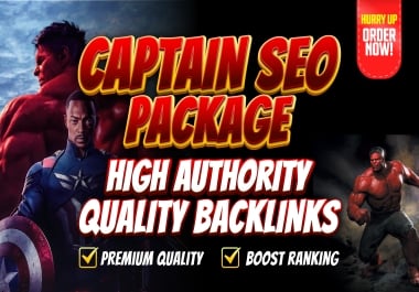 Captain SEO Package Premium High Authority Backlinks to Boost your website Google Rankings