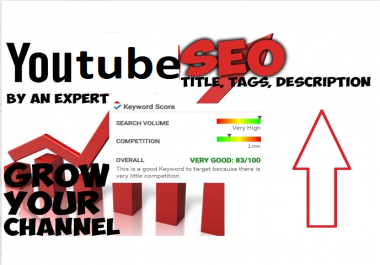 will do youtube SEO of your video,  write title description tags