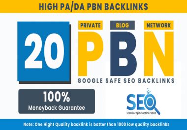 20 High Quality PBNs - Dofollow Backlinks