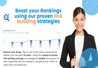 Boost your Organic Rankings using our Proven Link Building Strategies.
