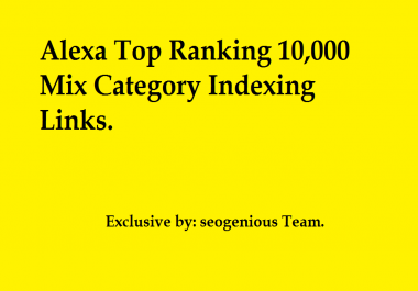 Alexa Top Ranking 10,000 Mix Category Indexing Links