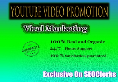 Promote your YouTube video Organic Real visitors
