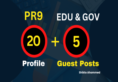 I will Create 20 Porfile and 5 Edu GOV Guest posts