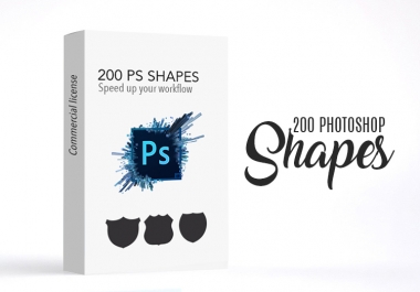 Get 200 Adobe Photoshop Shape Speed up your workflow