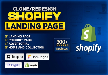 I will clone a shopify landing page,  advertorial page,  listicle page,  or product page