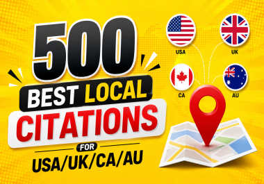 I will Do 500 Best Local Citations. You will get best work. Satisfaction Guaranteed